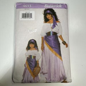 Vintage 1990s Butterick 4653 Misses' 6-14 & Girl's 2-6X Gypsy Peasant Costume